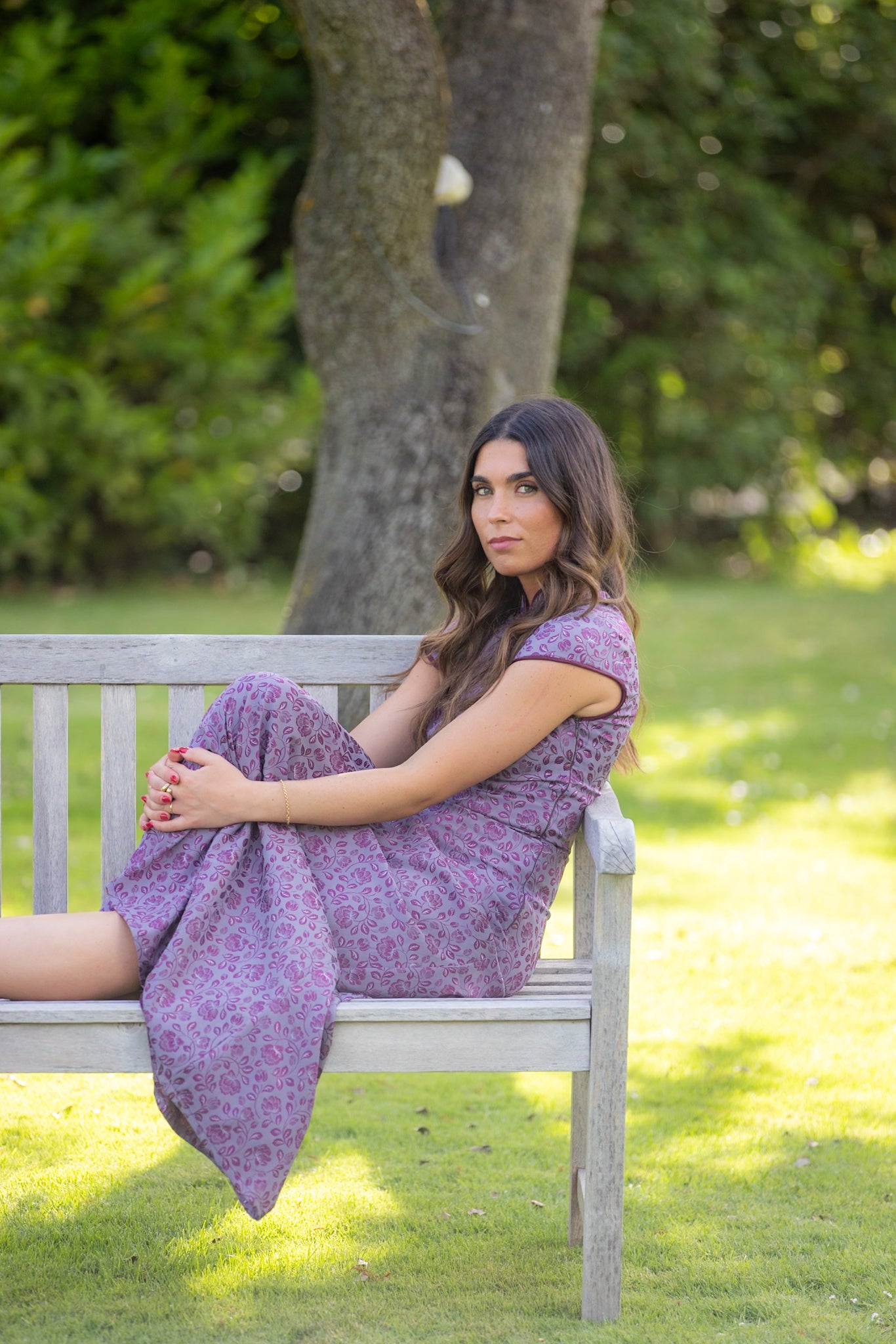 VESTIDO QIPAO VELVET PLUM