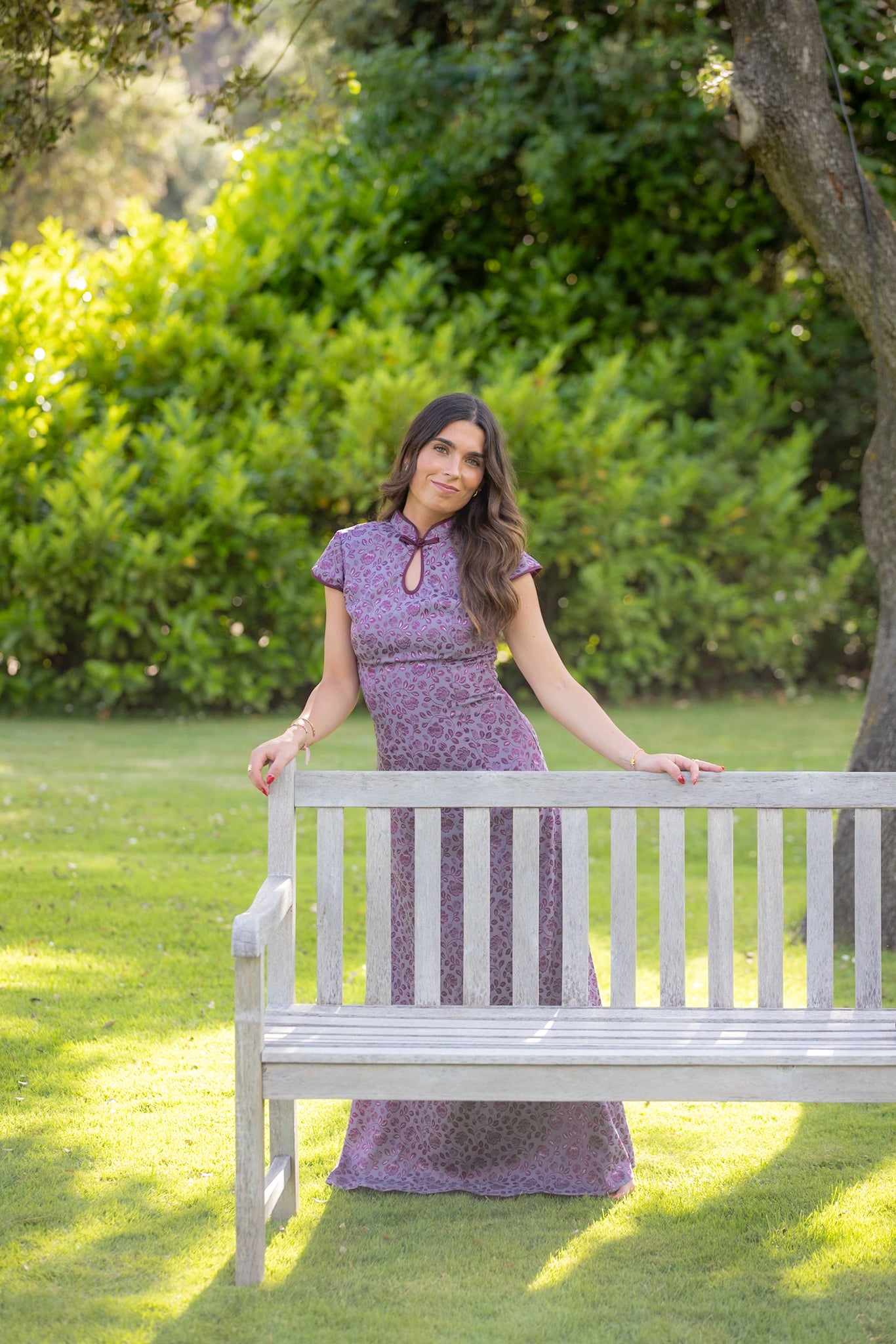 VESTIDO QIPAO VELVET PLUM