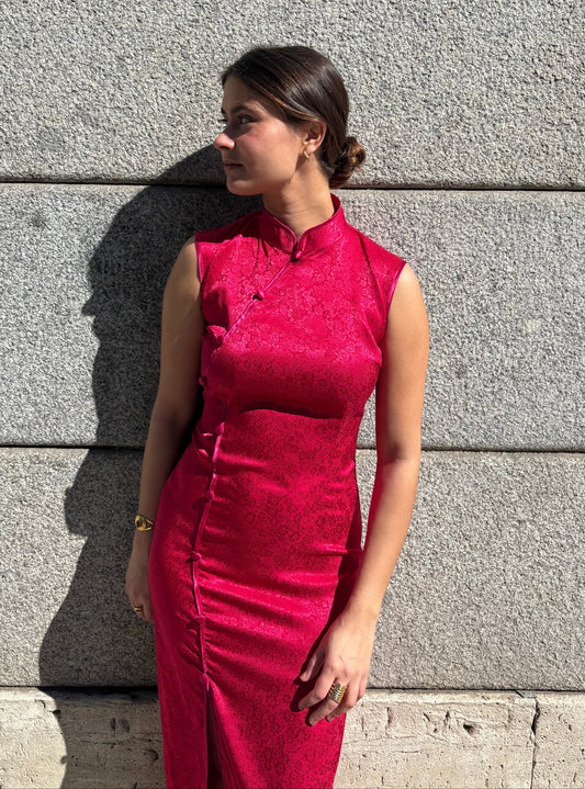 VESTIDO QIPAO SAKURA RASPBERRY